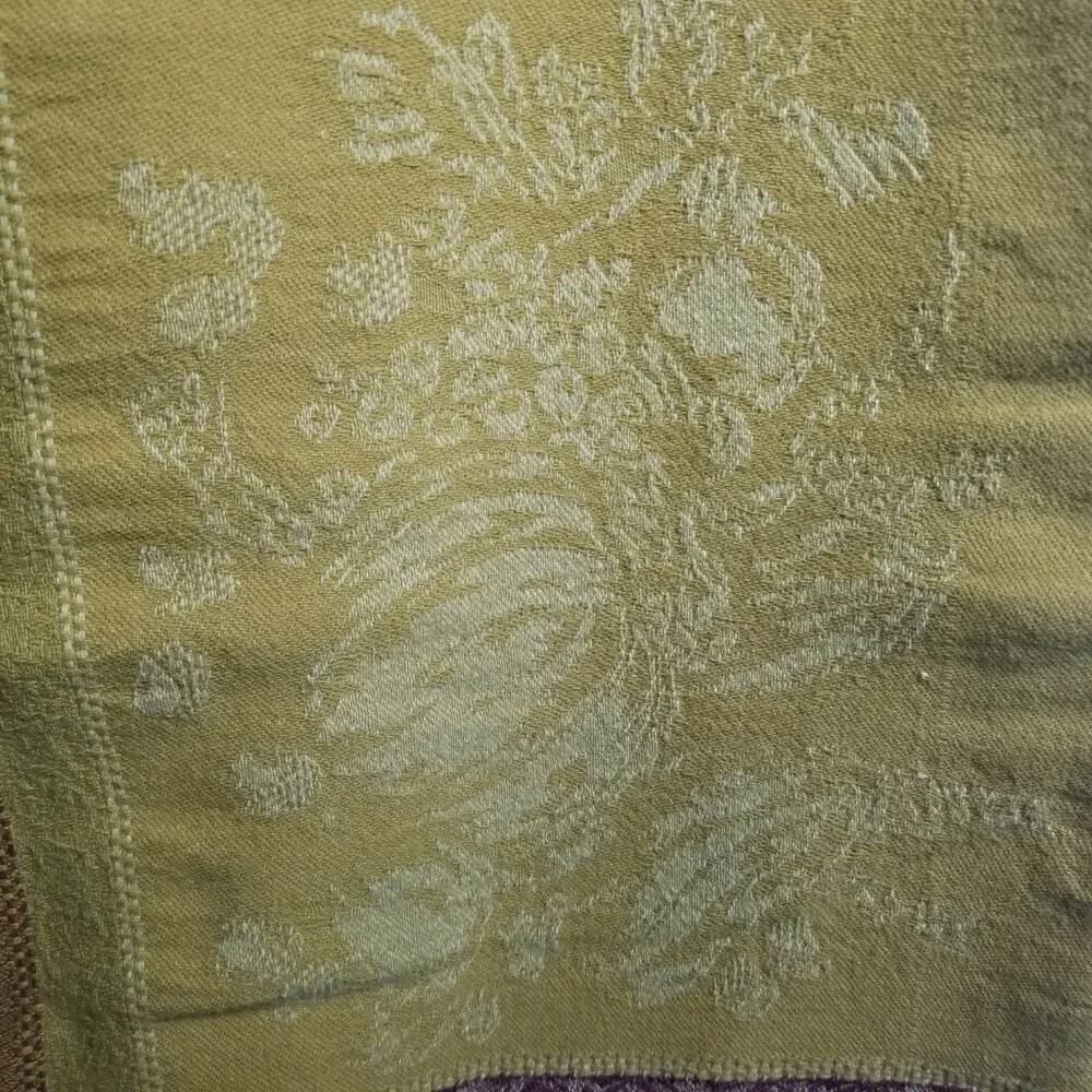 Pumpkin Grid Jacquard Red Gold Cotton Autumn Tablecloth 85L x 54W